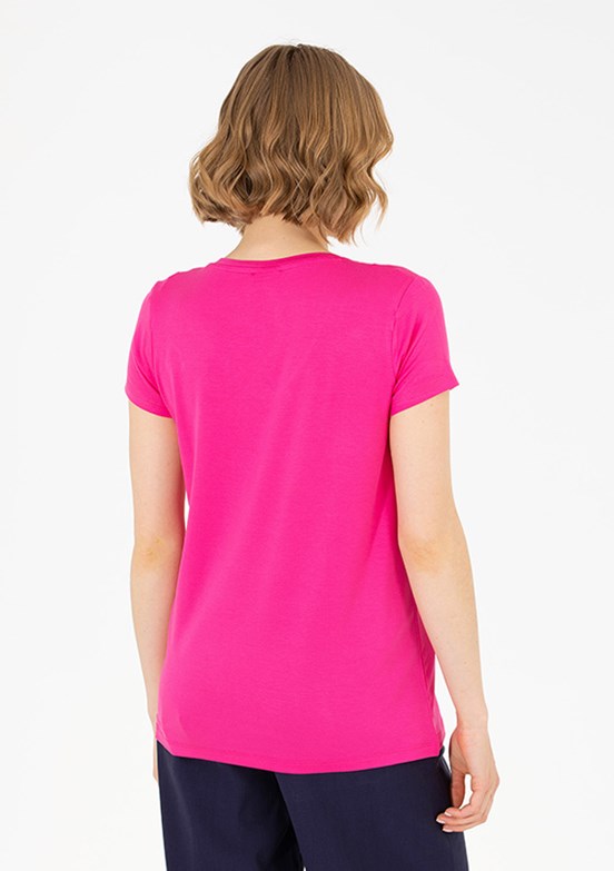 U.S. Polo Assn Pembe Kadın Basic T-Shirt