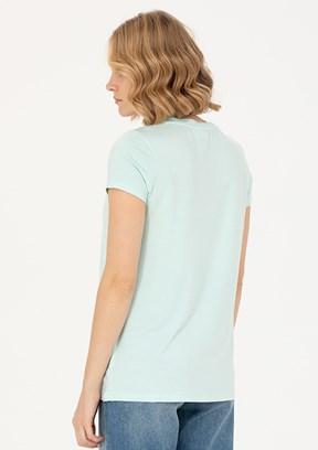 U.S. Polo Assn Yeşil Kadın Basic T-Shirt