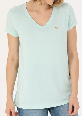 U.S. Polo Assn Yeşil Kadın Basic T-Shirt