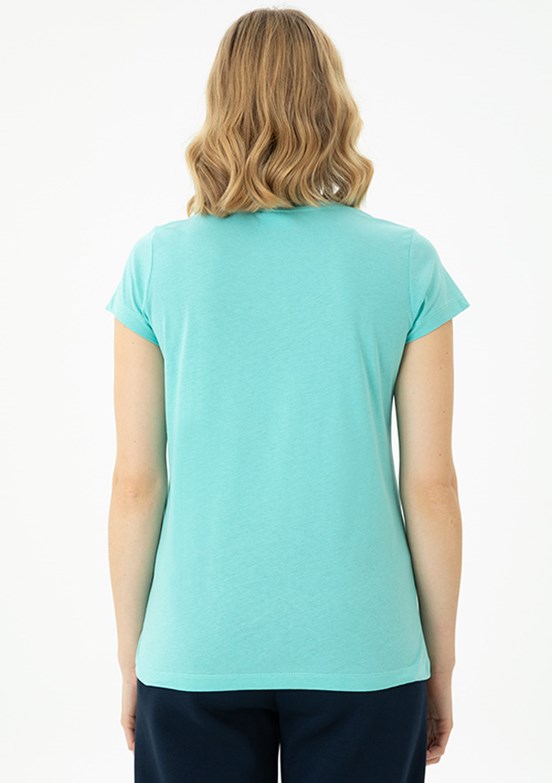 US POLO ASSN Kadın Yeşil Basic T-Shirt