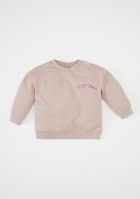 Defacto Lilac Kız Bebek Bisiklet Yaka Sweatshirt