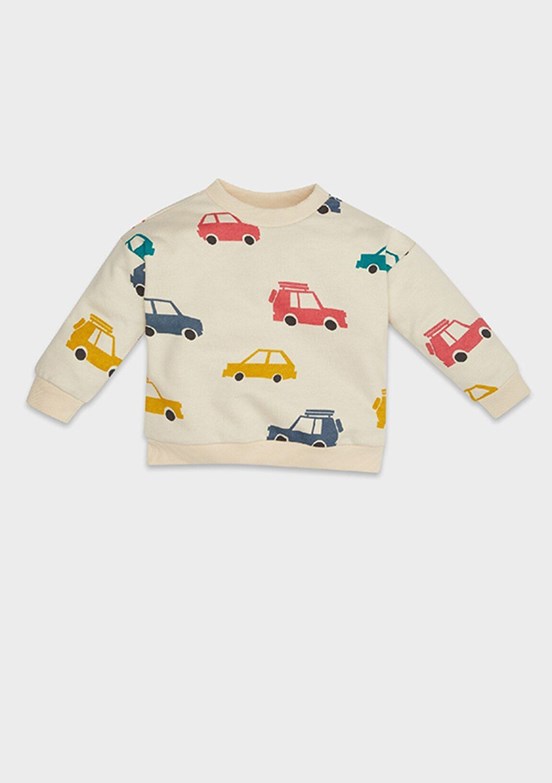 DEFACTO Gri Erkek Bebek Bisiklet Yaka Sweatshirt