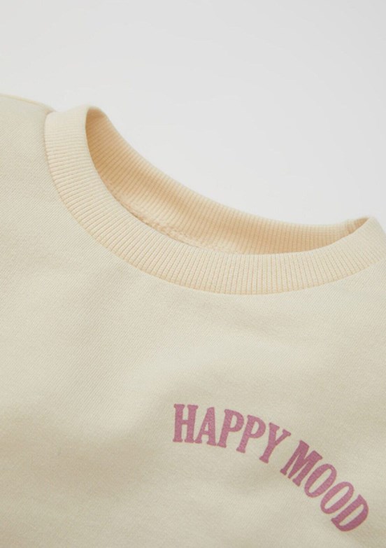 Defacto Bej Kız Bebek Bisiklet Yaka Sweatshirt