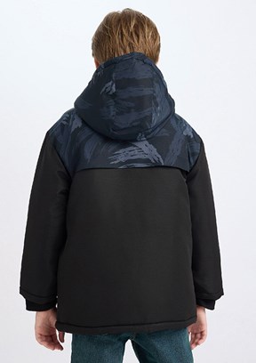 DEFACTO Siyah Erkek Çocuk Bomber Mont