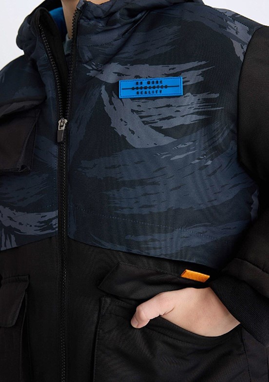 DEFACTO Siyah Erkek Çocuk Bomber Mont