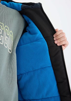 DEFACTO Siyah Erkek Çocuk Bomber Mont