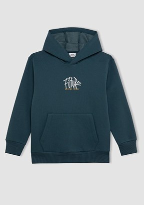 DEFACTO Yeşil Erkek Çocuk Kapüşonlu Sweatshirt