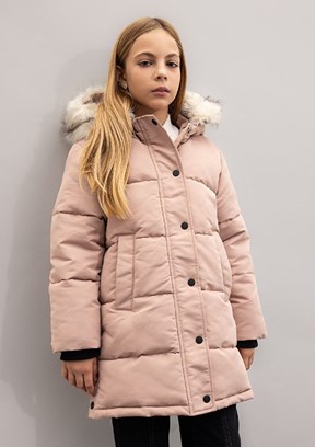 DEFACTO Pembe Kız Çocuk Parka Mont