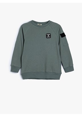 KOTON Yeşil Erkek Bebek Bisiklet Yaka Sweatshirt