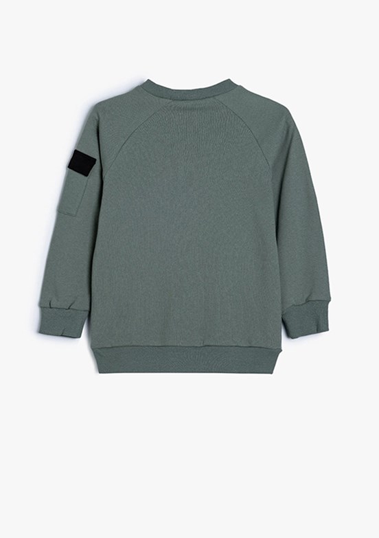 KOTON Yeşil Erkek Bebek Bisiklet Yaka Sweatshirt
