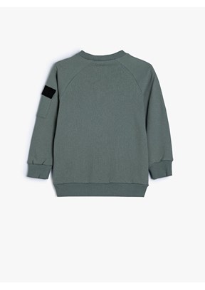 KOTON Yeşil Erkek Bebek Bisiklet Yaka Sweatshirt