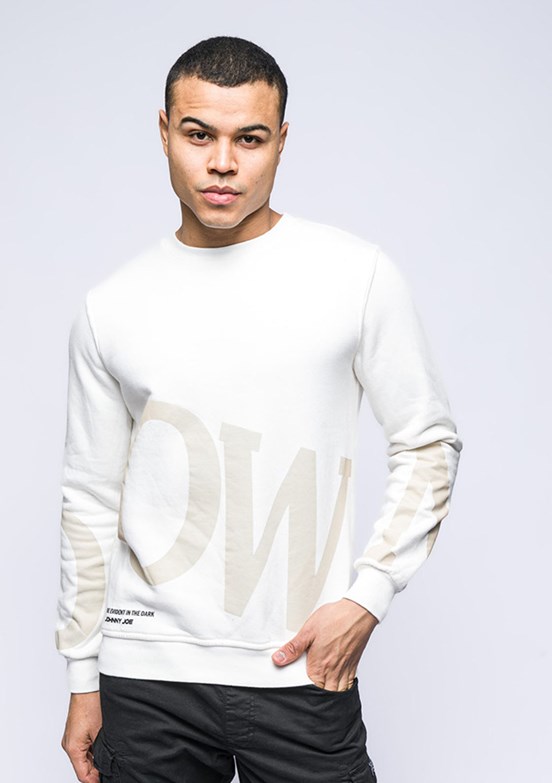 JOHNNY JOE Beyaz Erkek 3 İplik Sweatshirt