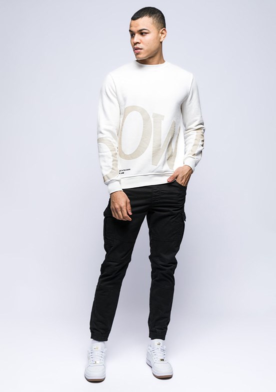 JOHNNY JOE Beyaz Erkek 3 İplik Sweatshirt