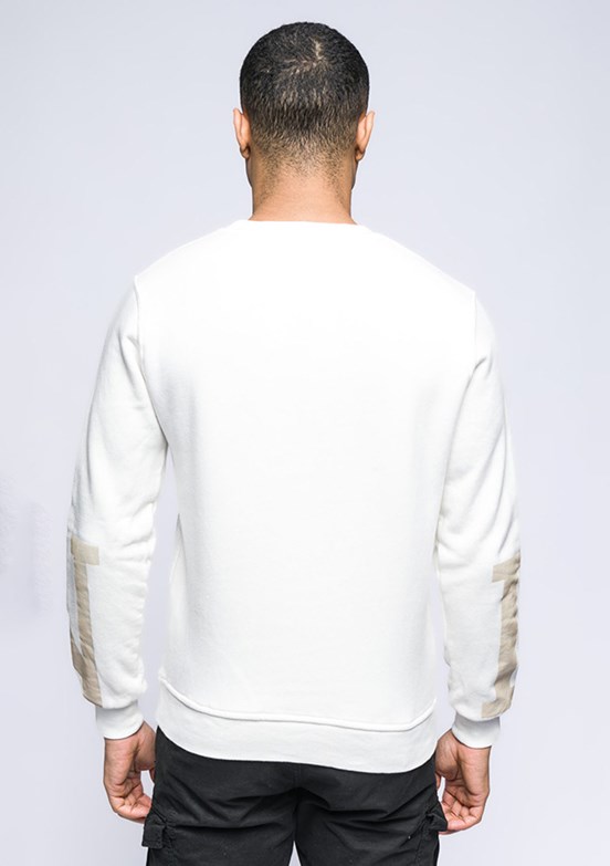 JOHNNY JOE Beyaz Erkek 3 İplik Sweatshirt