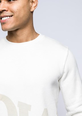 JOHNNY JOE Beyaz Erkek 3 İplik Sweatshirt