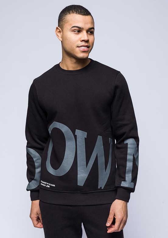 JOHNNY JOE Siyah Erkek 3 İplik Sweatshirt