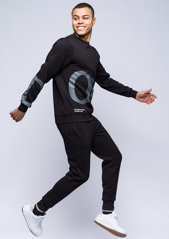 JOHNNY JOE Siyah Erkek 3 İplik Sweatshirt