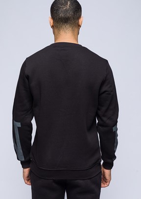 JOHNNY JOE Siyah Erkek 3 İplik Sweatshirt