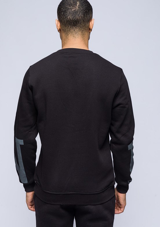 JOHNNY JOE Siyah Erkek 3 İplik Sweatshirt