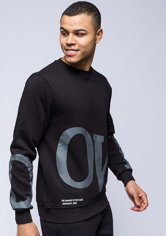 JOHNNY JOE Siyah Erkek 3 İplik Sweatshirt