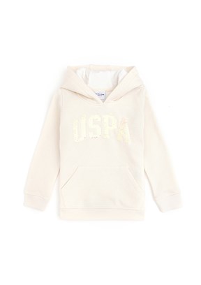 US POLO ASSN Krem Kız Çocuk Basic Sweatshirt