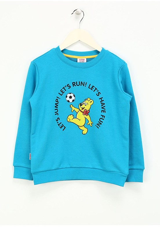 Haribo Turkuaz Erkek Çocuk Bisiklet Yaka Sweatshirt