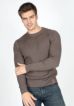 Lee Cooper Bej Erkek O Yaka Kazak