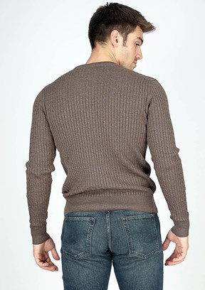 Lee Cooper Bej Erkek O Yaka Kazak