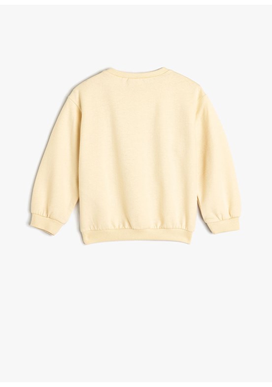 KOTON Bej Kız Bebek Baskılı Sweatshirt
