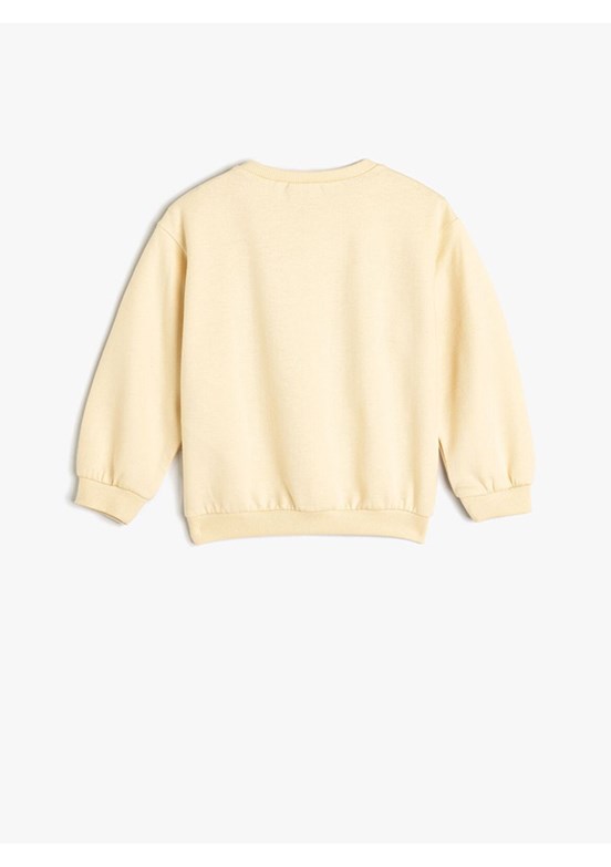 KOTON Bej Kız Bebek Baskılı Sweatshirt