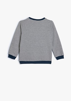 KOTON Gri Erkek Bebek Bisiklet Yaka Sweatshirt