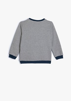 KOTON Gri Erkek Bebek Bisiklet Yaka Sweatshirt