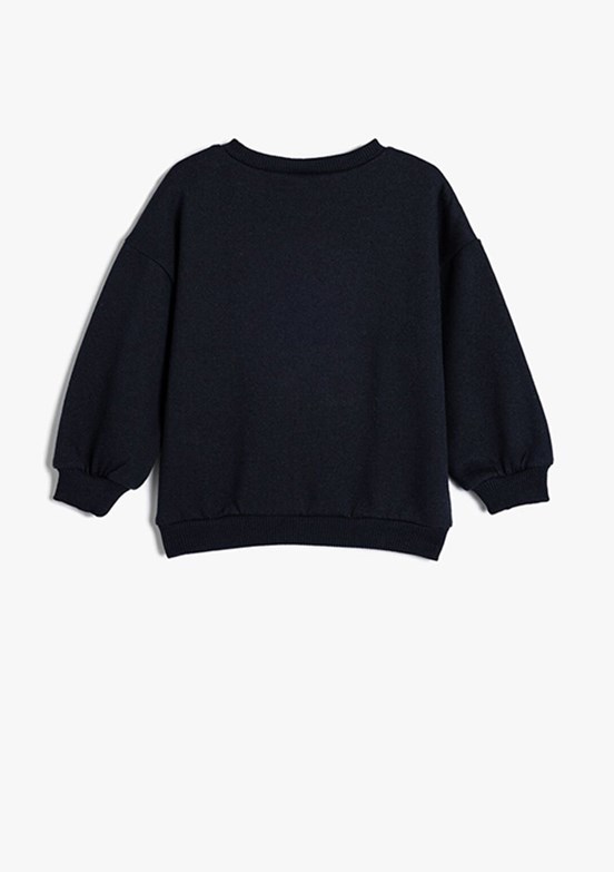 Koton Lacivert Kız Bebek Baskılı Sweatshirt