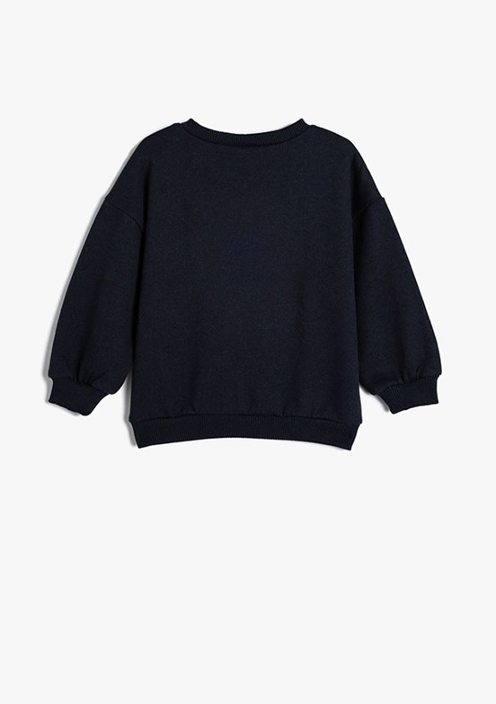 Koton Lacivert Kız Bebek Baskılı Sweatshirt