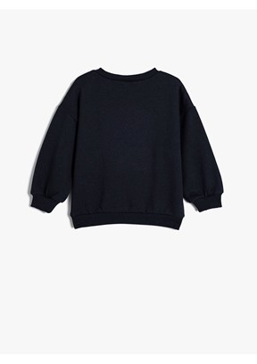 Koton Lacivert Kız Bebek Baskılı Sweatshirt
