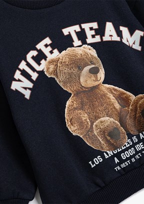 Koton Lacivert Kız Bebek Baskılı Sweatshirt