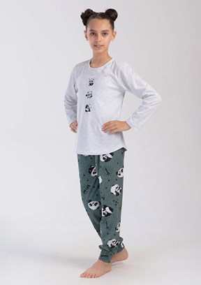 Vienetta Gri Kız Çocuk Pijama Takımı