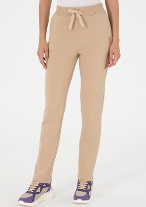 US POLO ASSN Bej Kadın Regular Pantolon