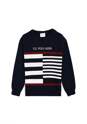 US POLO ASSN Lacivert  Erkek Çocuk Slim Kazak
