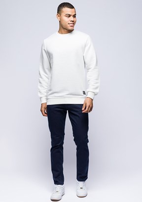 JOHNNY JOE Beyaz Erkek Basic Sweatshirt