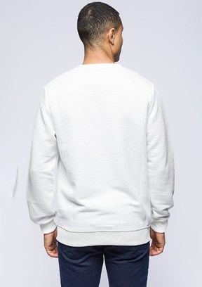 JOHNNY JOE Beyaz Erkek Basic Sweatshirt