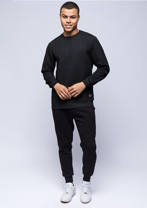 JOHNNY JOE Siyah Erkek Basic Sweatshirt