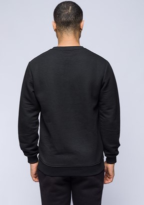 JOHNNY JOE Siyah Erkek Basic Sweatshirt