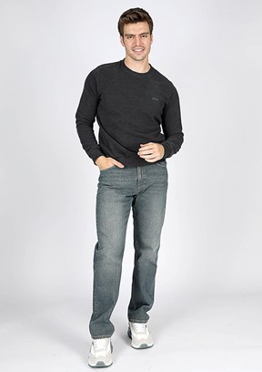 Lee Cooper Antrasit Erkek Bisiklet Yaka Sweatshirt