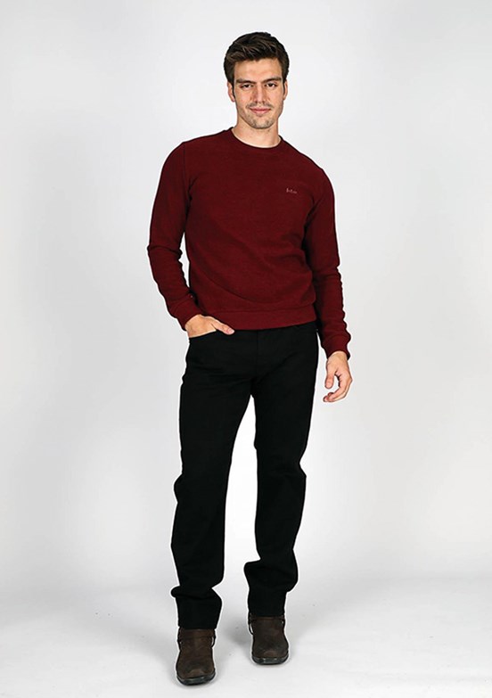Lee Cooper Bordo Erkek Bisiklet Yaka Sweatshirt