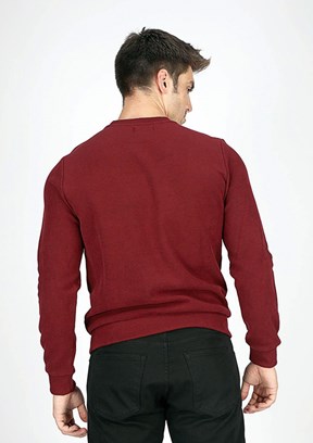 Lee Cooper Bordo Erkek Bisiklet Yaka Sweatshirt