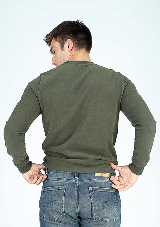 Lee Cooper Yeşil Erkek Bisiklet Yaka Sweatshirt