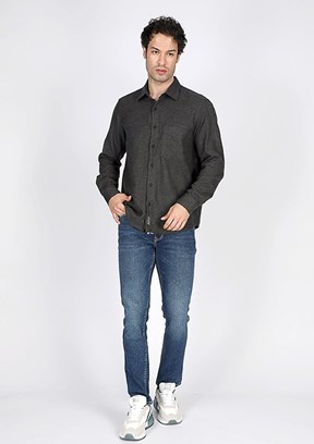 Lee Cooper Antrasit Erkek Dokuma Gömlek