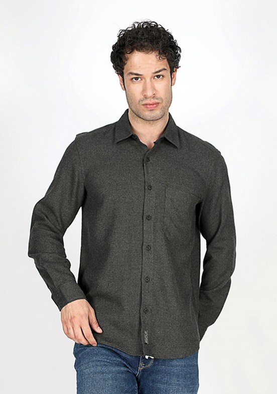 Lee Cooper Antrasit Erkek Dokuma Gömlek
