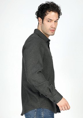 Lee Cooper Antrasit Erkek Dokuma Gömlek